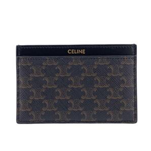 CELINE/セリーヌ トリオンフキャンバス レザー カードケース ブラウン ユニセックス ブランド