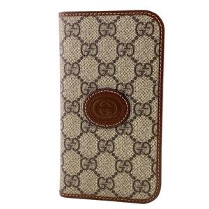 GUCCI/グッチ 760185 GGスプリーム レザー iPhoneケース ブラウン ユニセックス ブランド