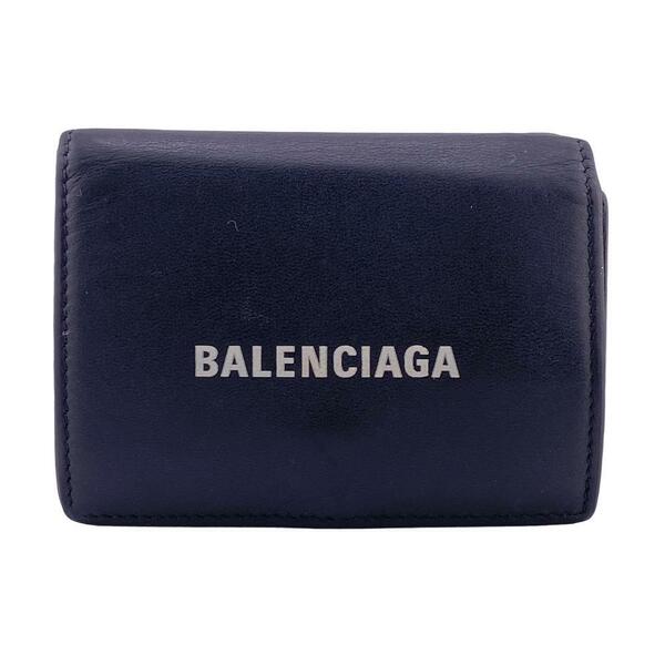 BALENCIAGA/バレンシアガ 594312 エブリデイ レザー 三つ折り財布 ブラック ユニセックス ブランド