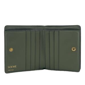 LOEWE/ロエベ リピートアナグラム レザー 二つ折り財布 グリーン レディース ブランドの画像7