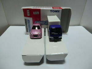 【tomica MADE IN CHINA 2003オリジナル ダイハツコペン、いすゞエルフパネルトラック2台セット品・現状品】 各車多色タンポ印刷他品