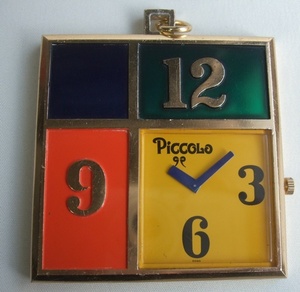 VINTAGE 70s Piccolo пикколо подвеска часы часы механический завод неподвижный товар утиль Vintage retro pop 60s