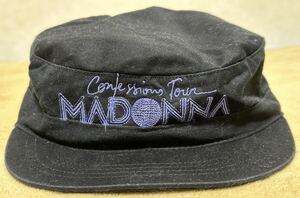 MADONNA madonna マドンナ ツアーキャップ Confessions Tour 2006 黒地に紫の糸で刺繍が入ってます。帽子 マドンナ公式グッズ