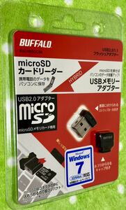 カードリーダー バッファロー 超コンパクト microSDカードリーダ USB フラッシュアダプター ブラック TF 未使用 未開封 BSCRMSDCBK 