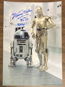 スターウォーズ R2-D2 ケニー・ベイカー/C-3PO アンソニー・ダニエルズ ダブルサイン入り写真