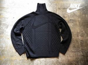 新品未使用 XLサイズ NIKE Cable Knit Turtleneck Sweater ナイキ ケーブル タートルネック ニット L/S セーター /ブラック fcrb