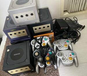 Nintendo 任天堂 GAMECUBE ゲームキューブ 本体(6台)コントローラー (6個) アダプタ(4個)セット★ジャンク★