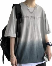 tシャツ メンズ 夏服 半袖 五分袖 グラデーション 大きい サイズ 七分袖 無地 ゆったり カジュアル ファッション SIZE XL_画像1