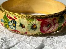 ヴィンテージ ** お花のハンドペイントが素敵なバングル vintage bangle_画像2