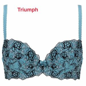 Triumph トリンプ 花柄刺繍ブラジャー C75 くすみブルー 定価2,750円【ラスト１点のみ☆☆】