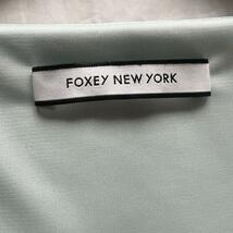 【良品】FOXEY NE YORK 膝丈ワンピース ライトブルー 38 フレア フォクシーニューヨーク M 水色 フロントジップ_画像7