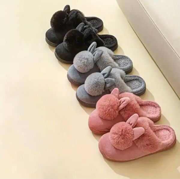 うさぎ スリッパ シューズ 外履き サンダル ファー スリッパ ルームシューズ ピンク うさぎ もこもこ