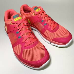 ★美品★【NIKE】ナイキ 23.5cm ピンク 赤系 スニーカー ランニングシューズ FLEX2014RUN レディース 軽量 メッシュ トレーニング ジム