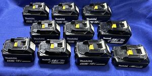 充電エラージャンク Makita純正バッテリーx10台 ( 6.0Ah 18V BL1860B x7台 + 3.0Ah 18V BL1830 x2台 + 18V BL1815 x1台 )