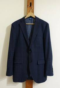 軽量 ストレッチ★WSY/WE SUIT YOU◆テーラードジャケット グレンチェック ネイビー系 THE SUIT COMPANY スーツカンパニー