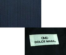 【ゆったりサイズ AB5 ウエスト86cm】DOLCE MARA ピンストライプ2Bシングルネイビースーツ 背抜き センターベント 0321b_画像5