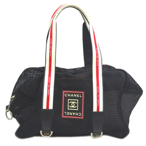 ［飯能本店］CHANEL シャネル メッシュ スポーツライントート ショルダーバッグ ナイロン ブラック レディース・メンズ DH80364