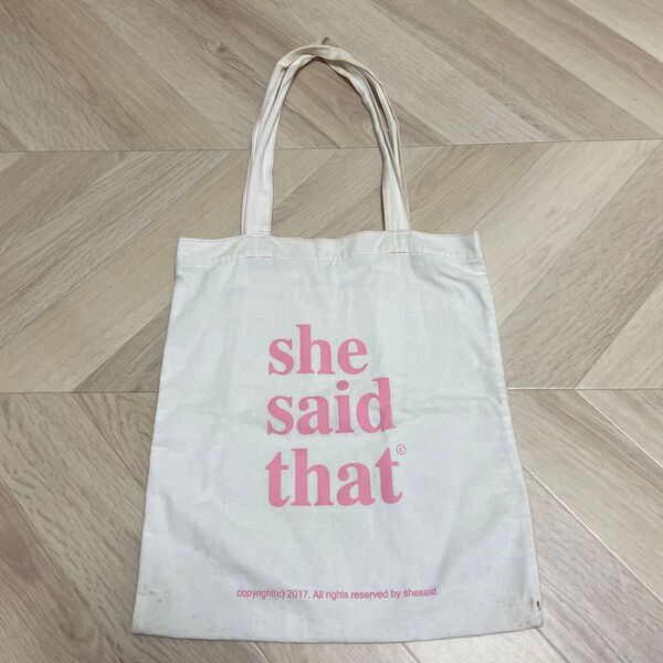 shesaidthat 靴下屋 コラボトートバッグ