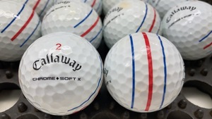 Q193【人気】Callaway キャロウェイ CHROME・SOFT X 2019年モデル トリプルトラック ホワイト 18個【B級ランク】【ロストボール】