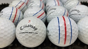 Q233【人気】キャロウェイ Callaway CHROME SOFT X 2022年モデル トリプルトラック ホワイト 16個【B級ランク】【ロストボール】