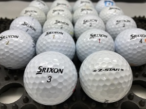 Q142【人気】SRIXON スリクソン Z-STAR 2021年モデル ホワイト 18個【B級ランク】【ロストボール】