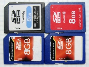 ★ＳＤＨＣ メモリーカード ８ＧＢ ４枚 中古★送料６３円～