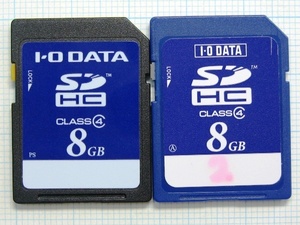 ★I・O DATA ＳＤＨＣメモリーカード ８GB ２枚 中古★送料６３円～