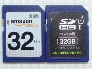 ★ＳＤＨＣ メモリーカード ３２ＧＢ ２枚　中古★送料６３円～