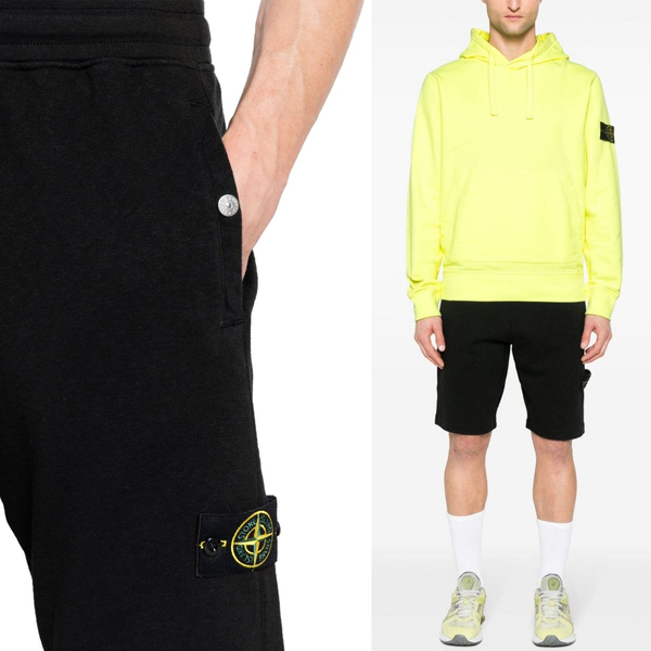 送料無料 15 STONE ISLAND ストーンアイランド 801563460 V0029 ブラック ショートパンツ スウェットパンツ size S