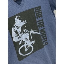 A8430/美品 春夏 DOLCE&GABBANA ドルチェアンドガッバーナ D&G RIDE THE WHEELS コットン 半袖 Tシャツ カットソー 48 L程 青/メンズ_画像4