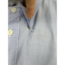 A8063/ビンテージ 80s 春夏 GIORGIO ARMANI ジョルジオ アルマーニ 白タグ スナップダウン 長袖 ドレス Yシャツ 42/16 1/2 L程 水色/メンズ_画像4