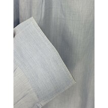 A8063/ビンテージ 80s 春夏 GIORGIO ARMANI ジョルジオ アルマーニ 白タグ スナップダウン 長袖 ドレス Yシャツ 42/16 1/2 L程 水色/メンズ_画像6