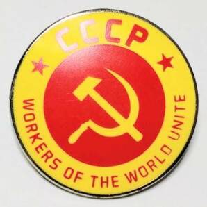 送料無料　CCCP　ソビエト連邦　ソ連　社会主義　イエロー　ピンブローチ　ピンズ　PINS　バッジ　バッヂ　アメリカン雑貨　スマアク