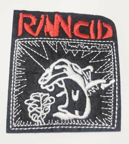 送料無料　ランシド　RANCID　ブラック　ロックバンド　ワッペン　アイロン　パッチ　刺繍　アップリケ　のり付き　スマアク