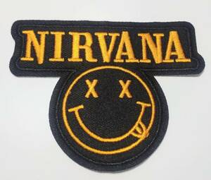 送料無料　ニルヴァーナ　NIRVANA　大　ロックバンド　ワッペン　アイロン　パッチ　刺繍　アップリケ　のり付き　スマアク