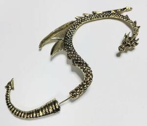  free shipping [ right ear for ] Dragon A Gold dragon year LAP earrings one-side ear for gosi Crocs maak