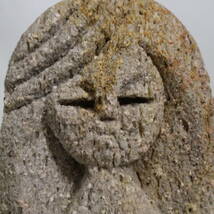 御影石 石彫 像 モヤイ 女の子 彫刻 置物 インテリア 雑貨 置物 ペーパーウェイト 中古 _画像6