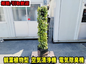 【姫路】【株式会社 環境機器製作所】EO-01L 観葉植物型 空気清浄機 電気除臭機 クリアグリーン 動作確認済み 置き型 フェイク インテリア