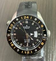 良品　エドックス　EDOX　GMT　クラスワン自動巻き　デイト　腕時計　チタン　稼働_画像4