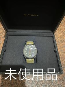 101669107 ラルフローレン RALPH LAUREN サファリ RL67 R0220900 ブラック SS ファブリック レザーベルト付き 腕時計 メンズ 自動巻　①