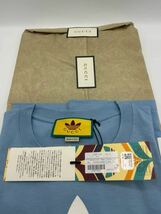 新品 未使用 GUCCI adidas グッチ Tシャツ アディダス コラボ フロント バック プリント オーバーサイズ メンズ M タグ付き 国内直営店購入_画像9