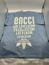 新品 未使用 GUCCI adidas グッチ Tシャツ アディダス コラボ フロント バック プリント オーバーサイズ メンズ M タグ付き 国内直営店購入_画像3