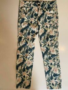 CECIL McBEE size M anonymity delivery floral print resort pattern slim pants green 