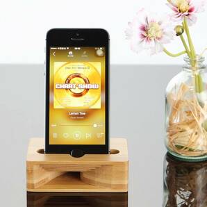 木製スピーカー iPhoneスタンド 携帯スマホスタンド・天然竹スタンド iphone/Samsung/xperia 等の4.7-5.5インチスマホ対応の画像7
