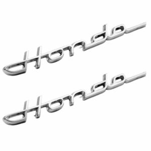 2個セット Honda ロゴ クラシック エンブレム メッキ 筆記体 レトロ調 ホンダ モンキー ゴリラ エイプ シャリー ダックス ディオ シルバー