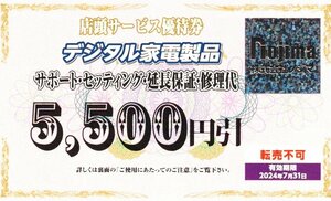 ★☆ノジマ 株主優待 デジタル家電サービス　5500円引き 1枚　送料63円 ☆★