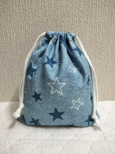  lunch sack pouch hand made glass inserting go in . preparation glass sack star pattern Denim style man lunch sack 