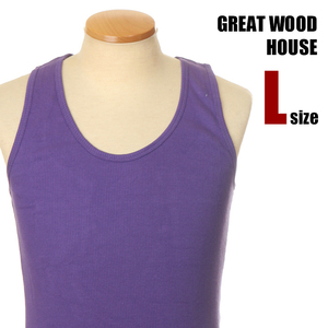 [ new goods ]GREAT WOOD HOUSE tank top L purple purple men's tereko plain Fit free shipping 