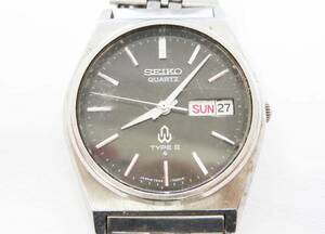 ●(KC) 動作未確認 SEIKO QUARTZ TYPEⅡ セイコークオーツ タイプ2 腕時計 盤面 黒 ブラック 7546-7050 ファッション雑貨 