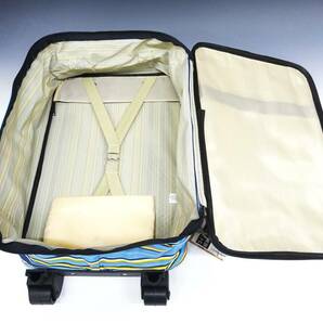 ◆(TH) 未使用 CUTE＆CUTE キャリーケース 青×黄色ストライプ模様 スーツケース 鍵付き キャリーバッグ 旅行用 トラベル 鞄 かばんの画像5